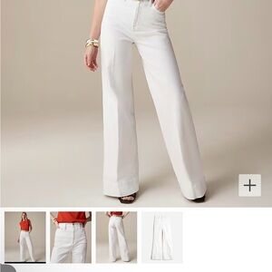 J. Crew White Wide-Leg Trouser Jeans